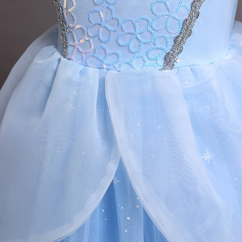 Lovely Cinderella Cosplay Costume Princess Dresses for Girls