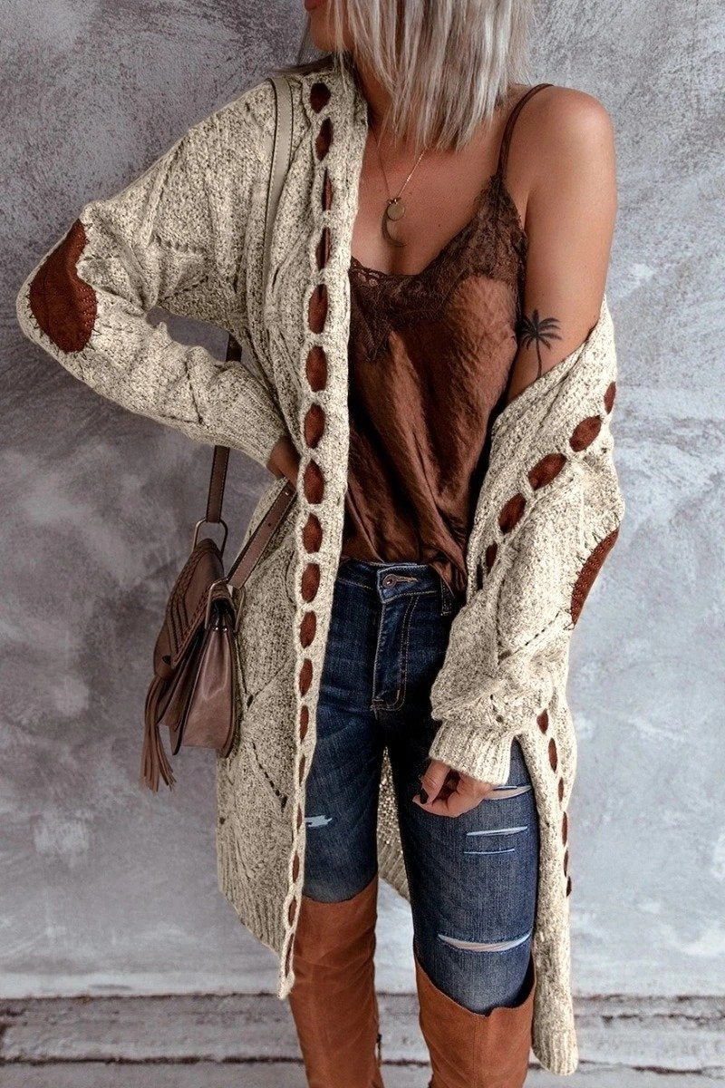 Women Knitting Long Sleeves Cardigan Sweaters-STYLEGOING