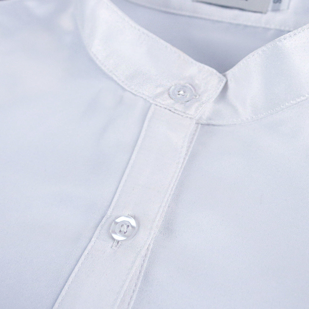 Women Stand Collar Plus Sizes Shirts Dresses