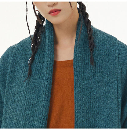 Fall Women Knitted Long Coats