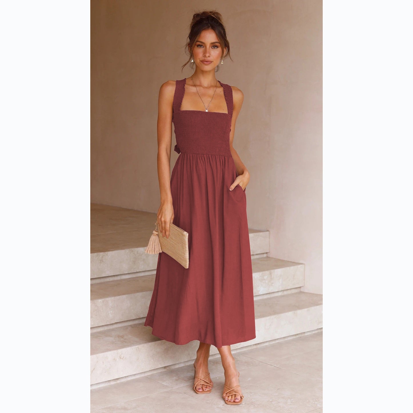 Sexy Backless Off The Shoulder Summer Linen Dresses