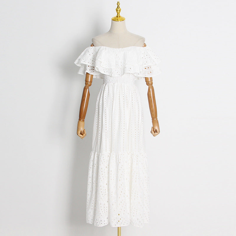 Sexy Off The Shoulder Ruffled Long Dresses