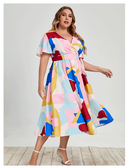 Summer Short Sleeves Plus Sizes Dresses