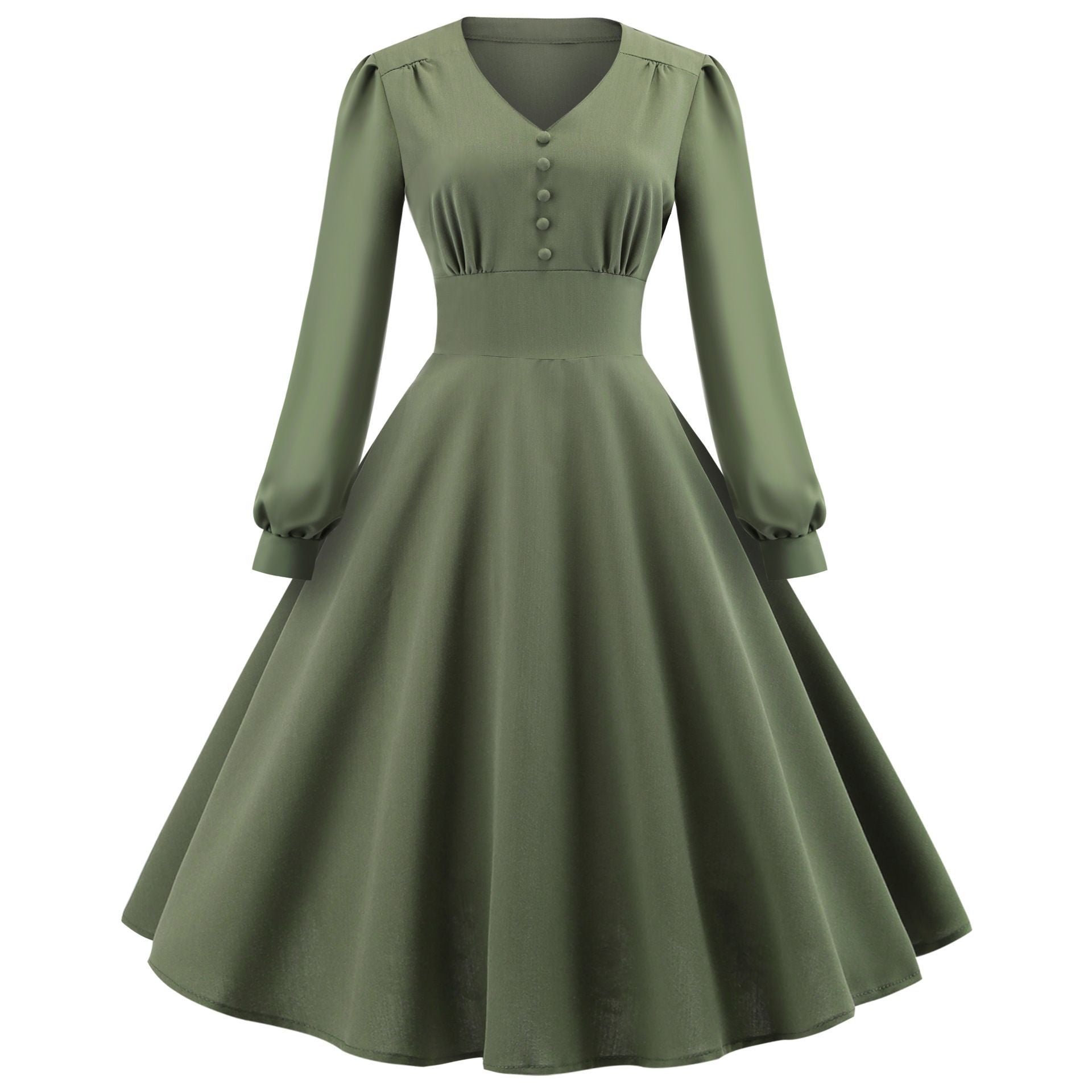 Vintage Long Sleeves Dresses with Button
