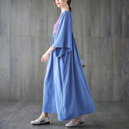 Vintage Embroidery Summer Plus Sizes Long Dresses