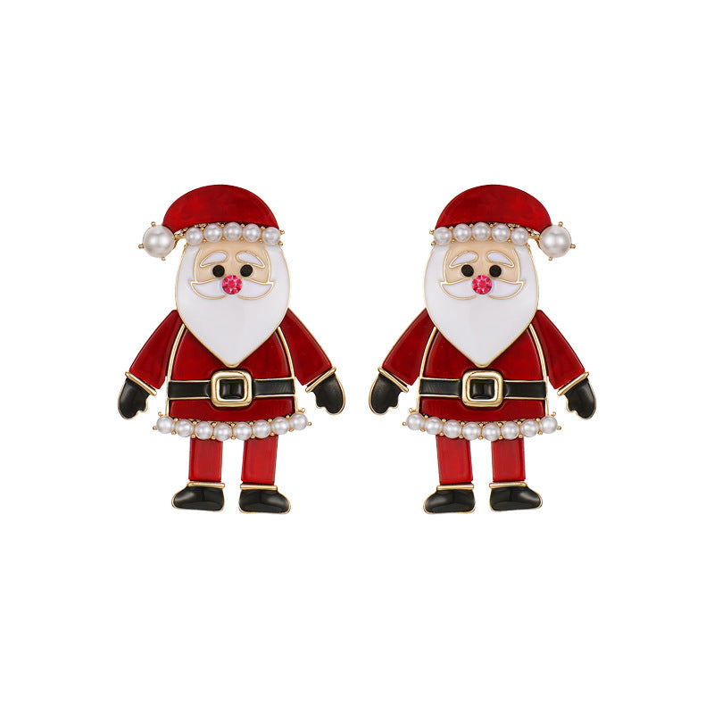 Christmas Santa Claus Women Studs Earrings