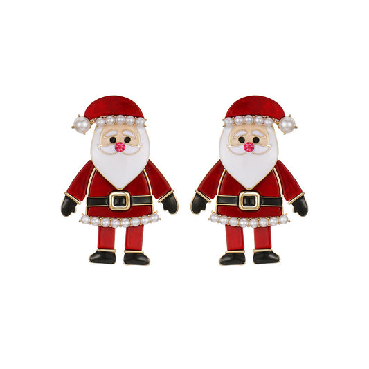 Christmas Santa Claus Women Studs Earrings