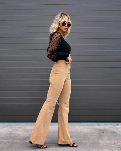 Sexy Elastic Waist Trumpet Pants