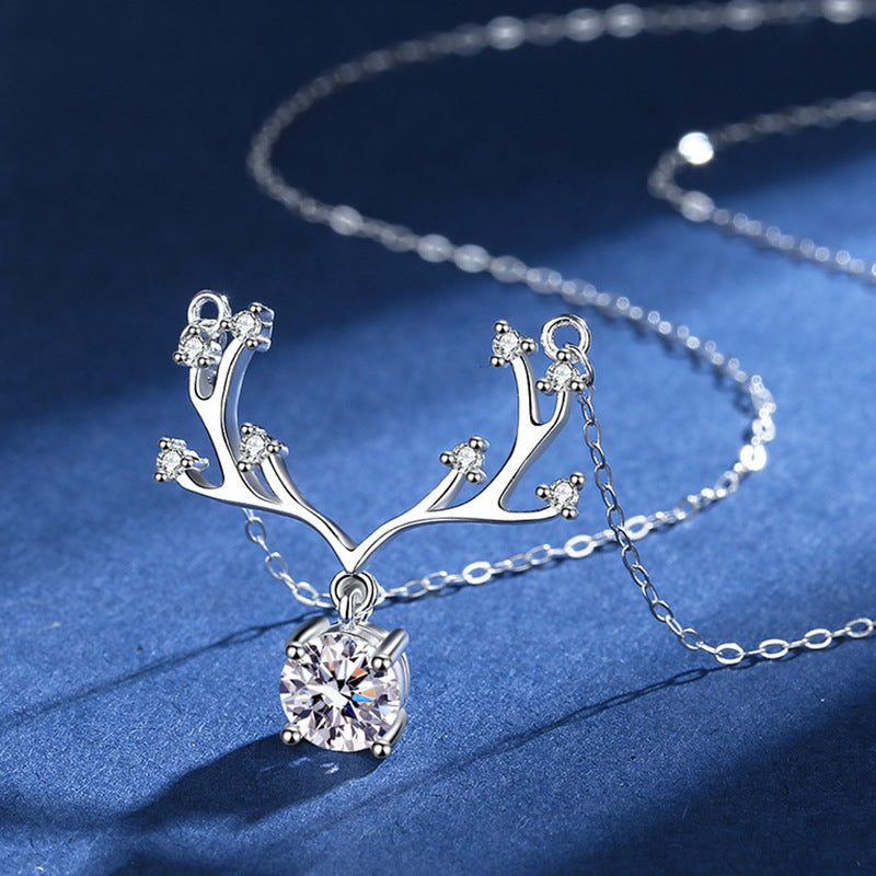 Fashion Elk Design Silver Necklace for Women