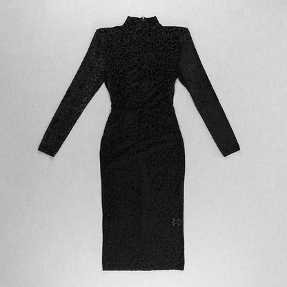 Vintage Leopard Purple Elastic Sexy Party Dresses
