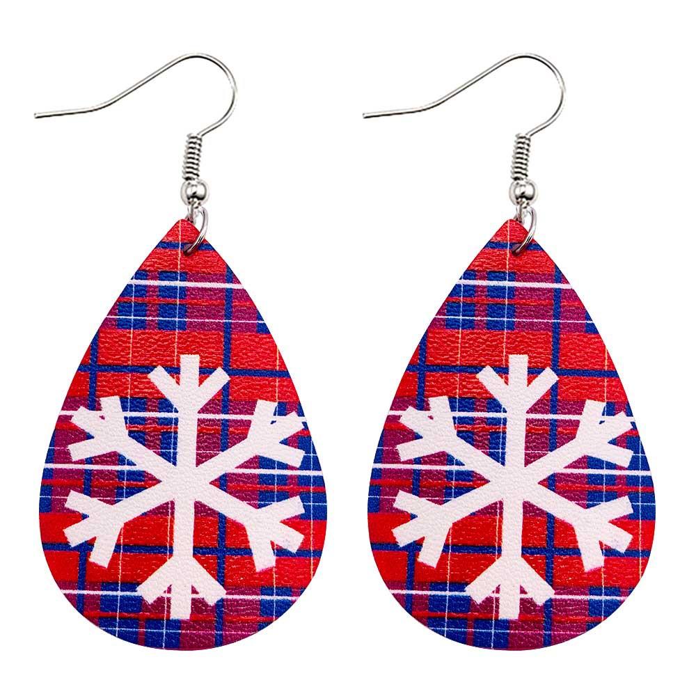 Christmas Style Water-drop Snowflake Earring 2 Sets