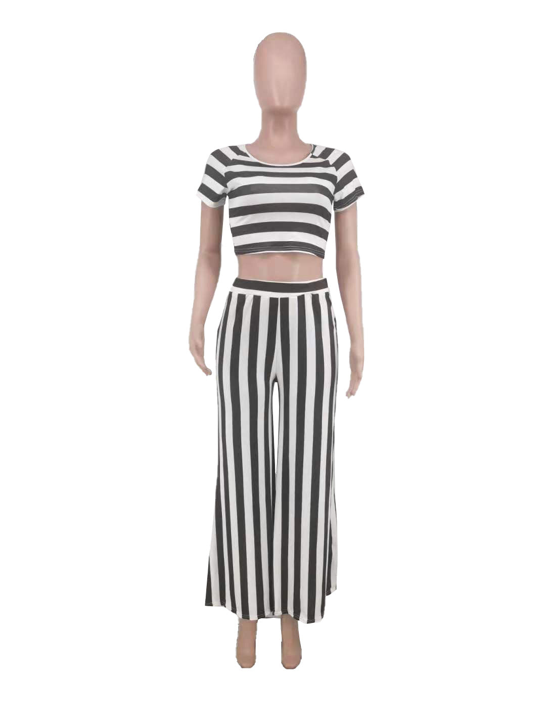 Casual Round Neck Tops and Pants Women Suits