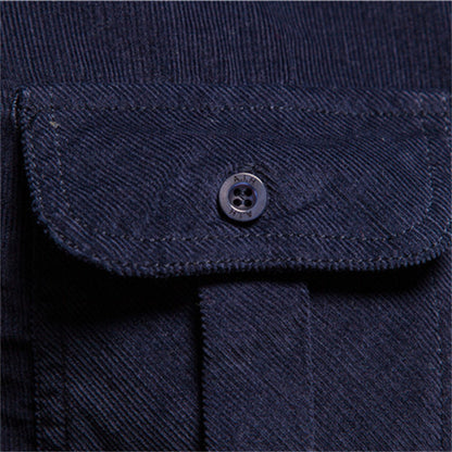 Men Long Sleeves Corduroy Business Shirts