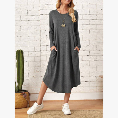 Casual Long Sleeves Midi Dresses for Women