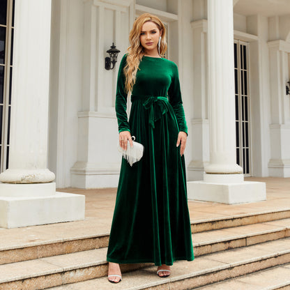 Elegant Velvet Long Sleeves Dresses