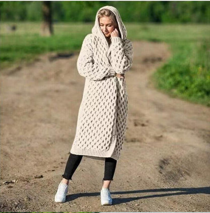 Fashion Women Knitting Long Cardigan Overcoat-STYLEGOING