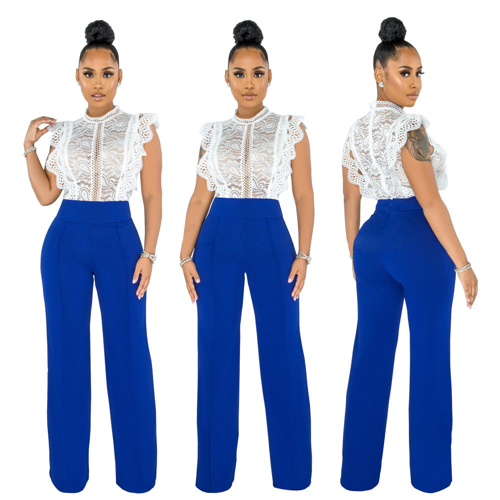 Sexy Back Zippered Wide Legs Pants
