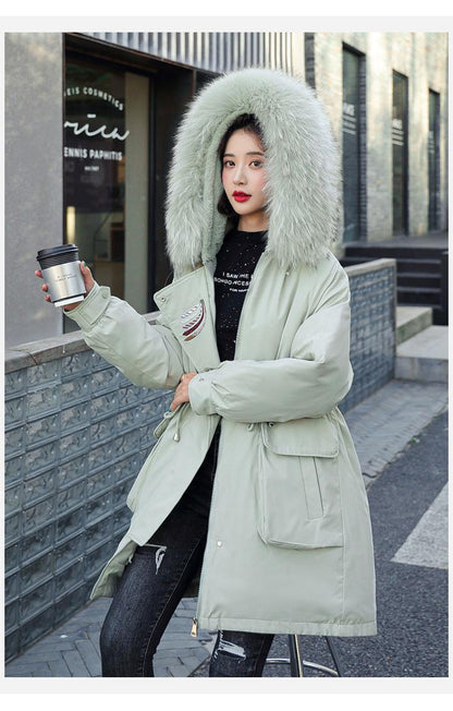 Warm Thick Velvet Plus Sizes Winter Outerwear for Women