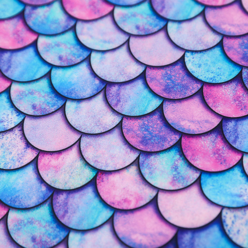 3D Fish Scale Design Two Pieces Swimsuits for Girls