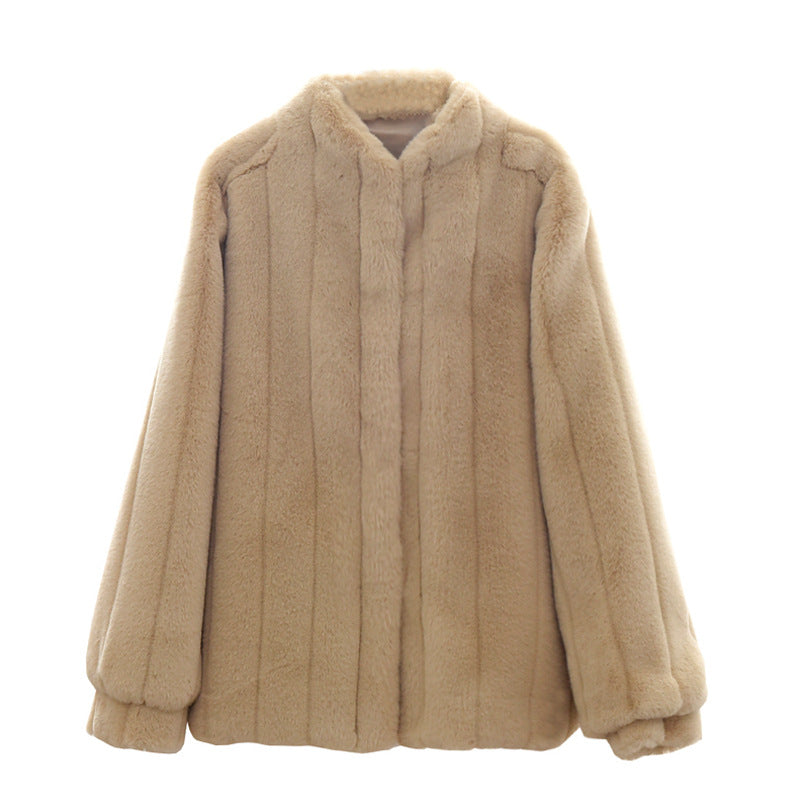 Winter Velvet Artificial Fur Coats for Women