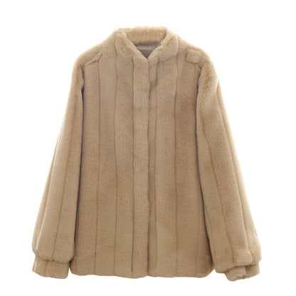 Winter Velvet Artificial Fur Coats for Women