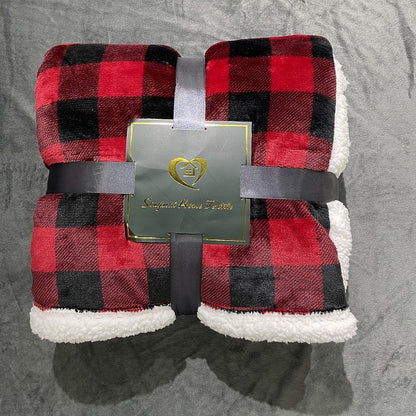 Black&red Plaid Warm Soft Fleece Blanket