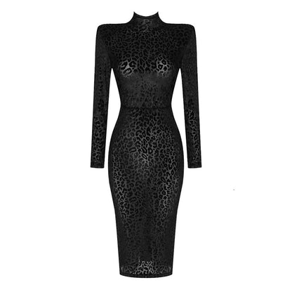 Vintage Leopard Purple Elastic Sexy Party Dresses