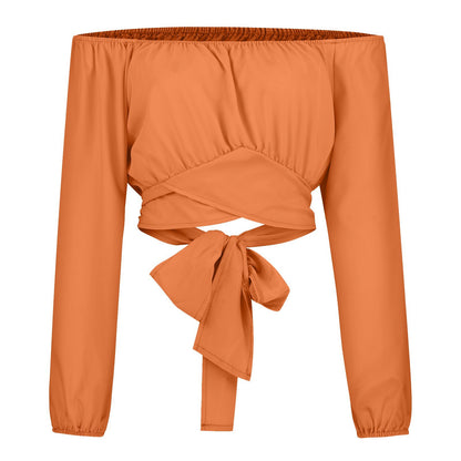 Sexy Off The Shoulder Midriff Baring Summer Short Tops