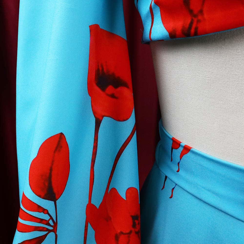 Sexy Summer Short Top and Long Skirts Suits