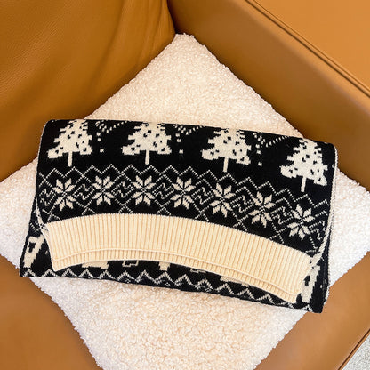 Merry Christmas Knitted Warm Scarves for Girls