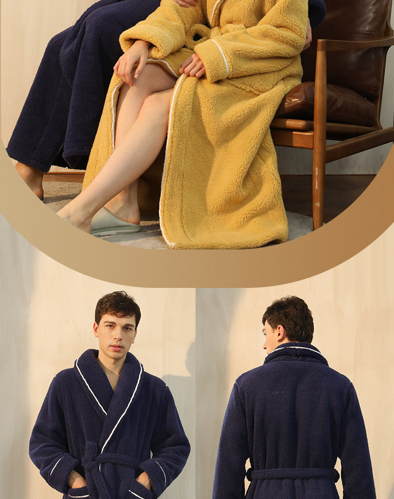 Luxury His-and-hers Winter Warm Sleepwear Robe