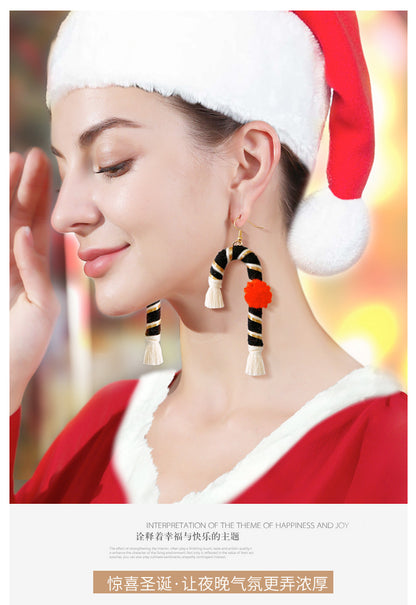 Christmas Design Boho Woven Tassel Earrings