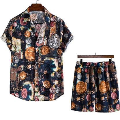 Leisure Summer Men's Short T Shirts and Shorts Suits