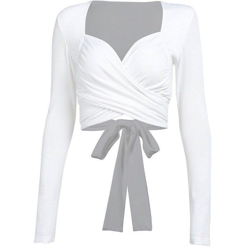 Sexy Deep V Neck Lace Up Tops for Women