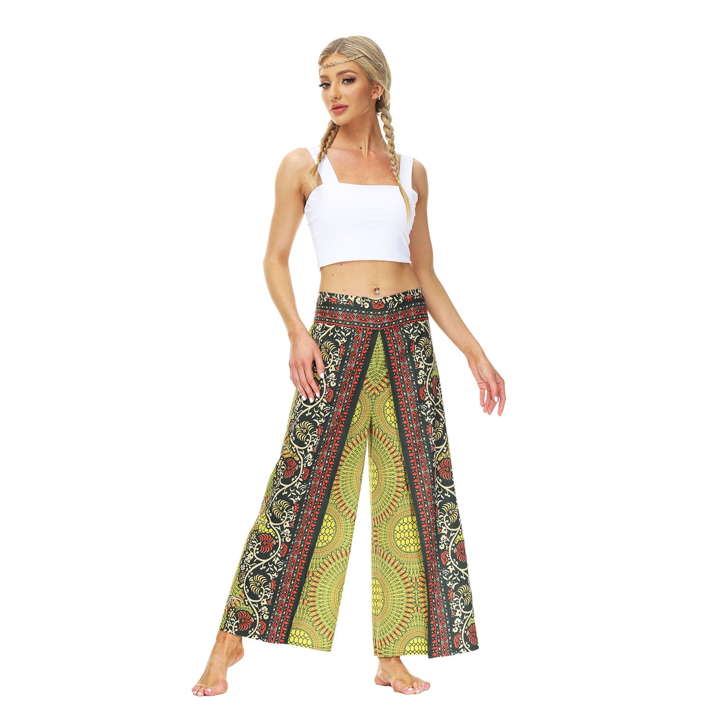 Casual Floral Print Women Yoga Loose Pants