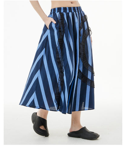 Designed Striped Summer Women Skirts