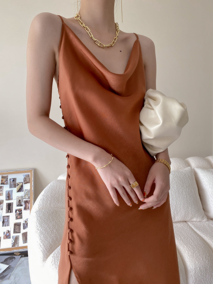 Sexy Designed Luxury Satin Sleeveless Party Dresses
