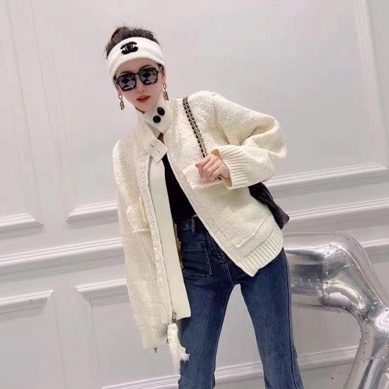 Women Zipper Knitting Cardigan Sweater Coats