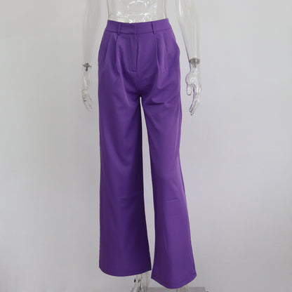 Casual High Waist Women Wide Legs Pants