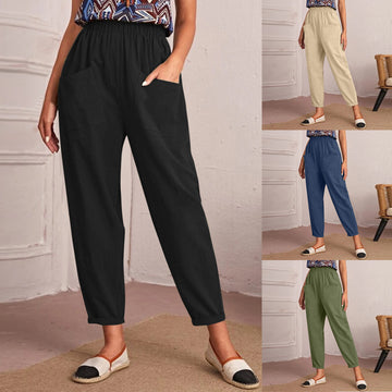 Leisure Elastic Waist Women Pants