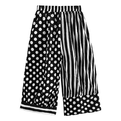 Casual High Waist Striped Wide Legs Women Pants