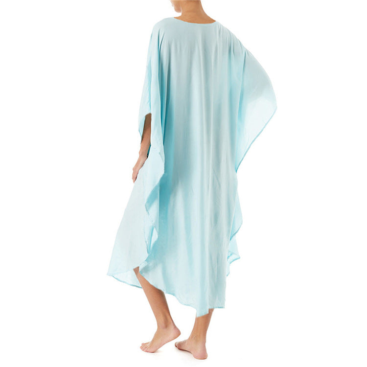Boho Embroidery Long Romper Cover Up Dresses