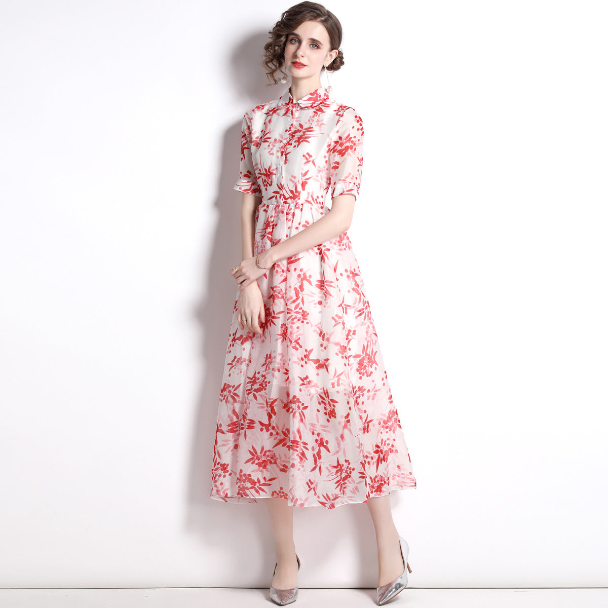 Elegant Chiffon Summer OL Women Dresses