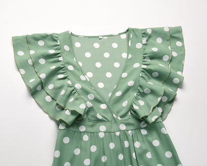 Summer Sexy Dot Print Long Summer Beach Dresses