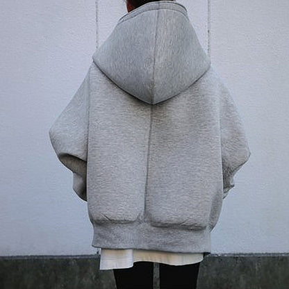 Women Winter Velvet Zipper Hoodies Overcoat