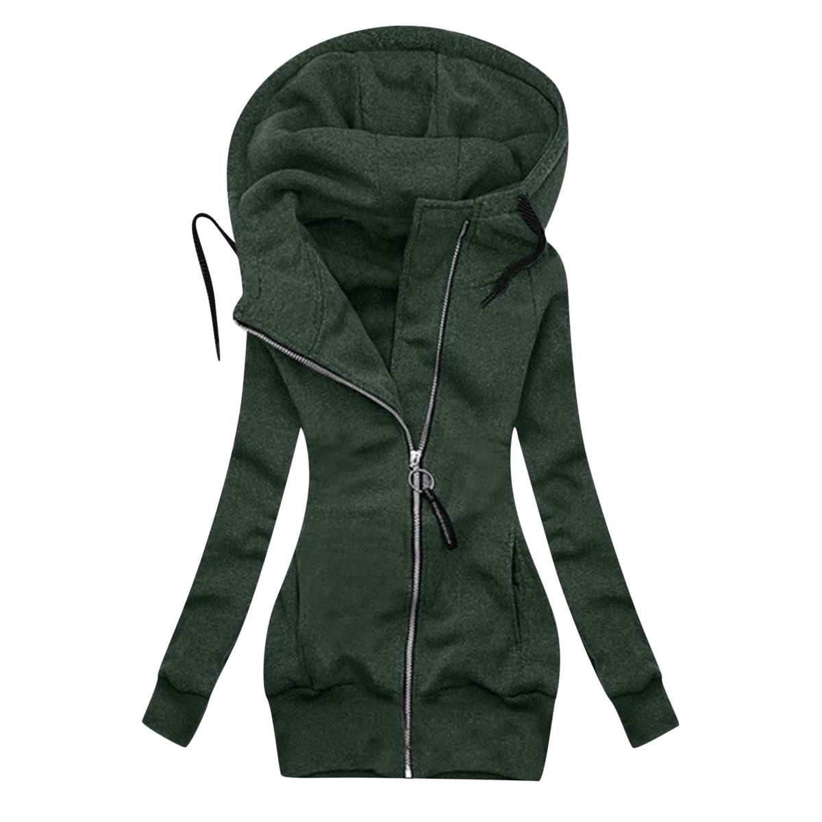 Women Zipper Warm Hoodies Overcoat