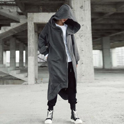 Creative Zipper Winter Long Hoodies Outerwear for Women
