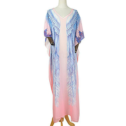 Wings Design Chiffon Summer Plus Sizes Beacwear Cover Ups