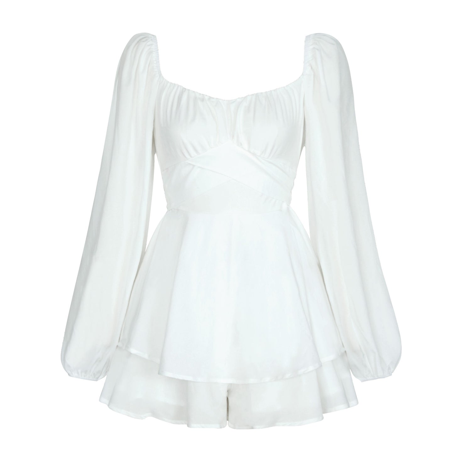 Sexy Square Neckline Long Sleeves Women Mini Dresses