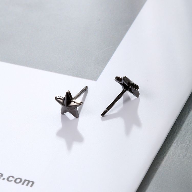 Cute Small Star Design Sliver Earrings Stud